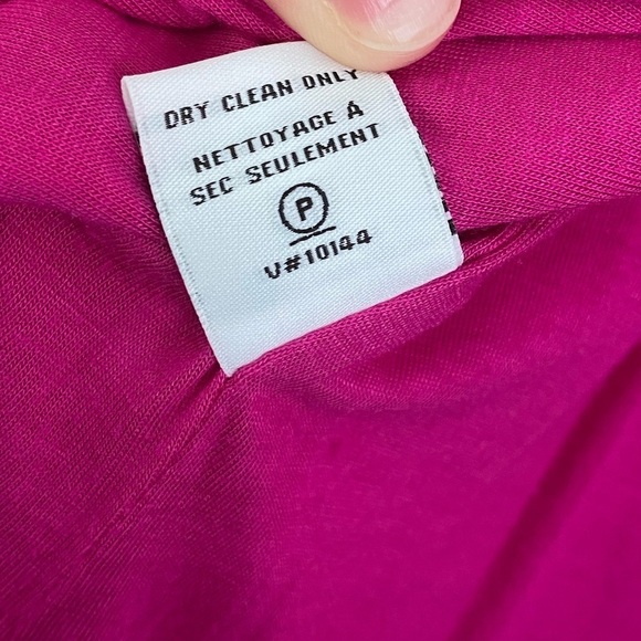 Diane Von Furstenberg Fuchsia Long Sleeve Lace Dress Size 14 - Picture 9 of 9